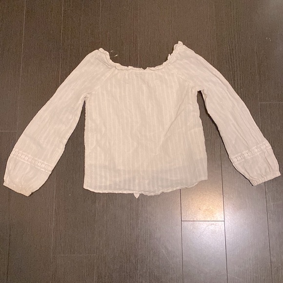 Target Art Class | Girls White Flowy Long Sleeve Tie Front Blouse - Picture 2 of 7